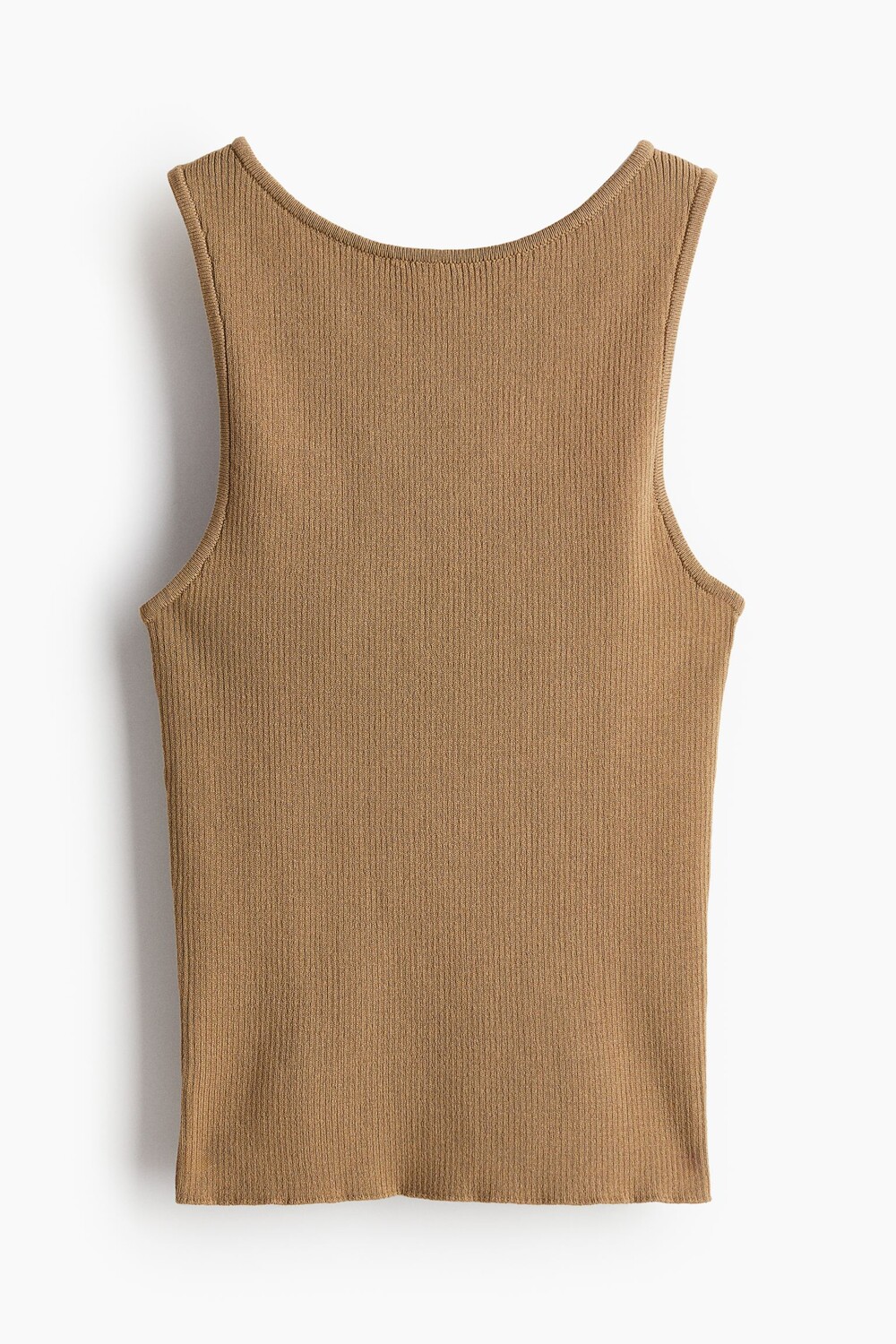 

Топ H&M Rib-knit Cross-back Sleeveless, темно-бежевый