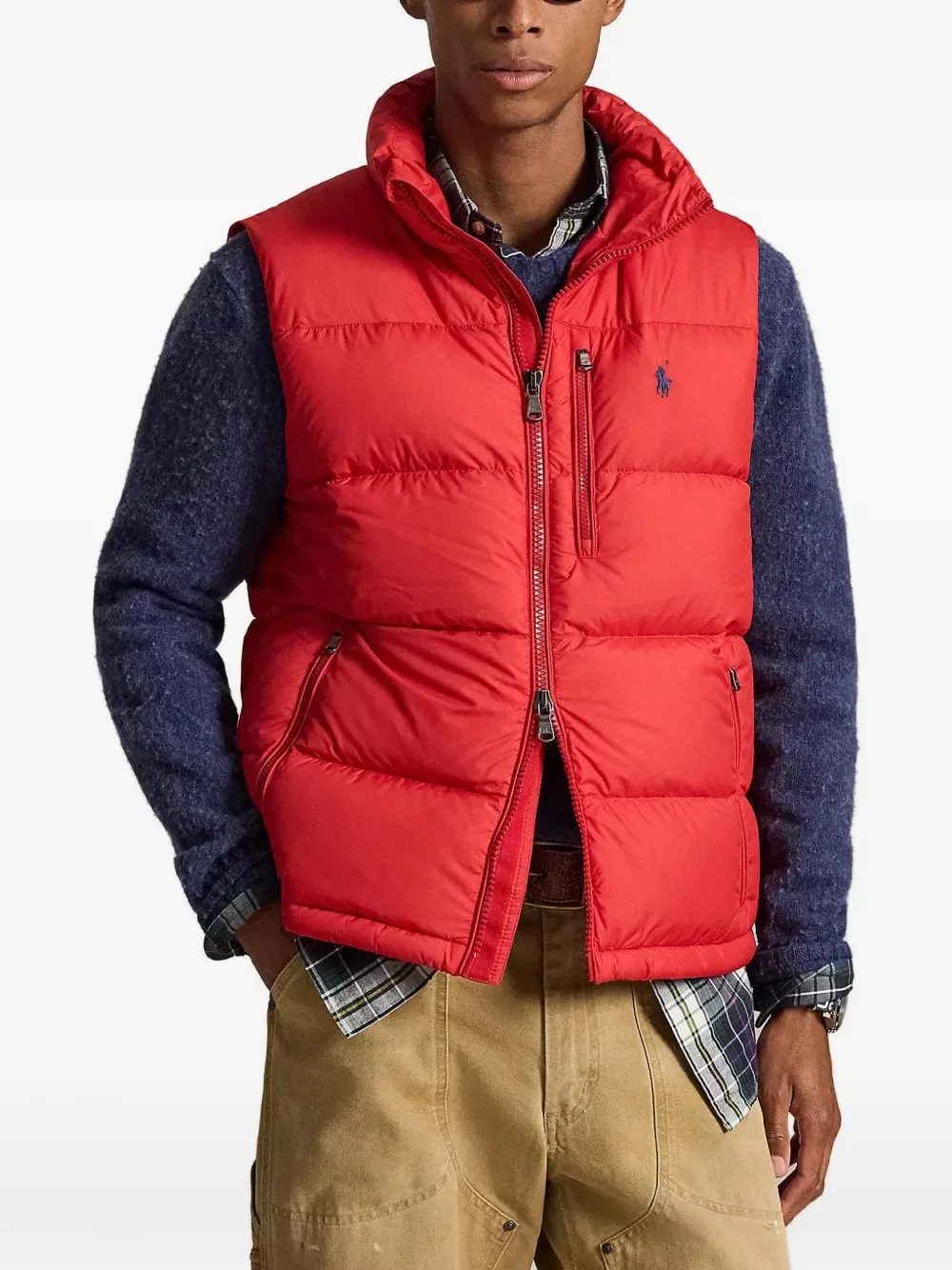 Стеганый жилет с высоким воротником POLO RALPH LAUREN, красный — фото 2