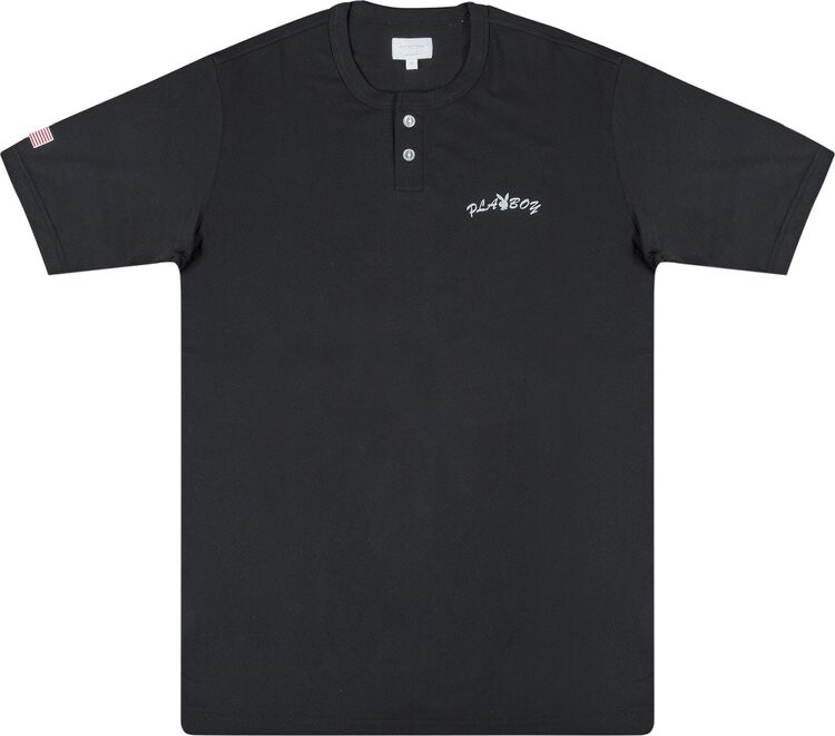 

Футболка Supreme x Playboy Short-Sleeve Henley Top 'Black', черный