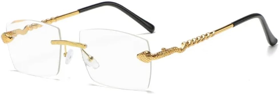 

Солнцезащитные очки с защитой от УФ-излучения UV400 | Без оправы, прозрачные линзы цвета океана | Для женщин и мужчин, для занятий спортом на открытом воздухе и вождения DSVIGF, Gold Transparent