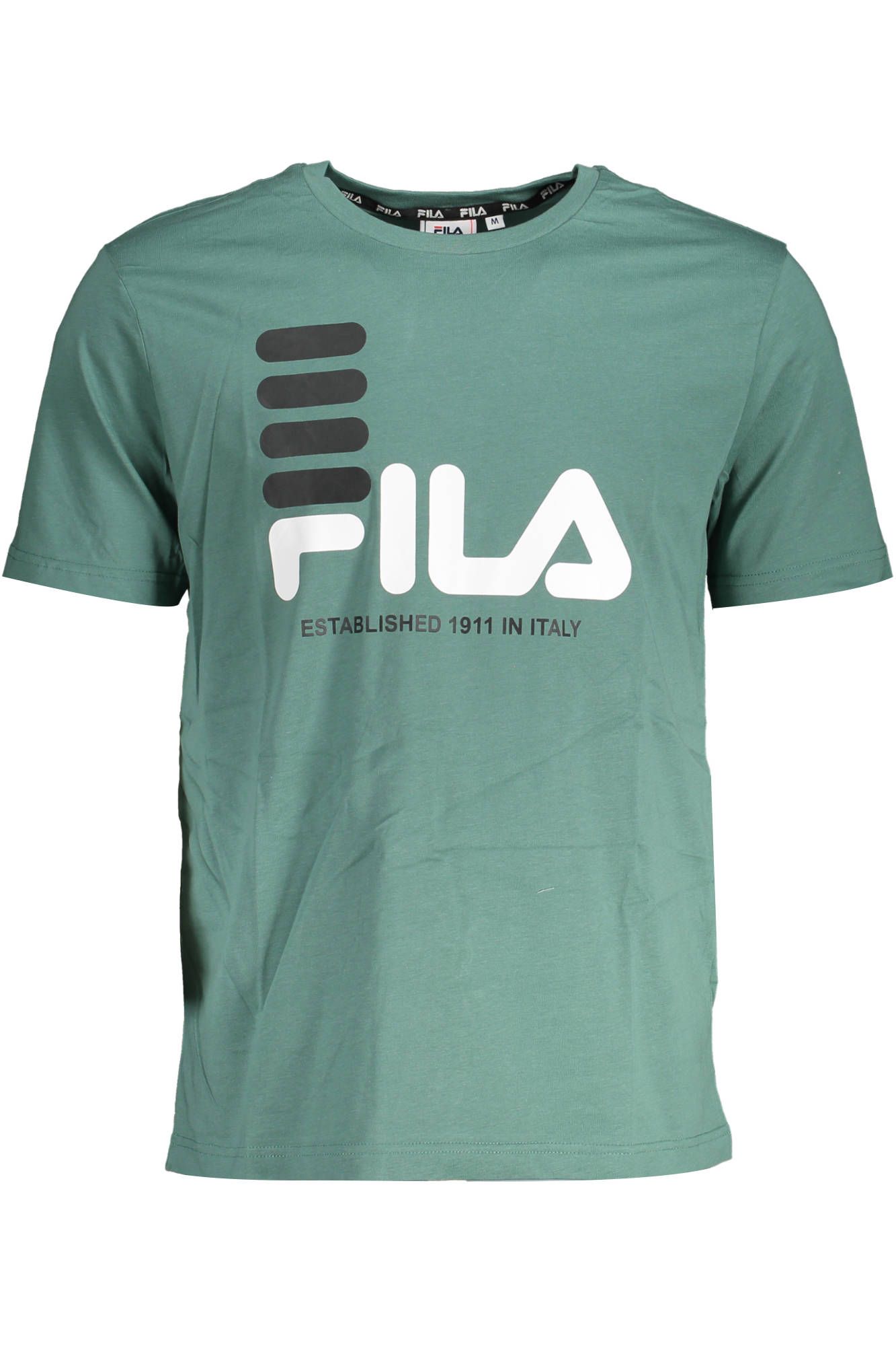 

Зеленая хлопковая мужская футболка Fila