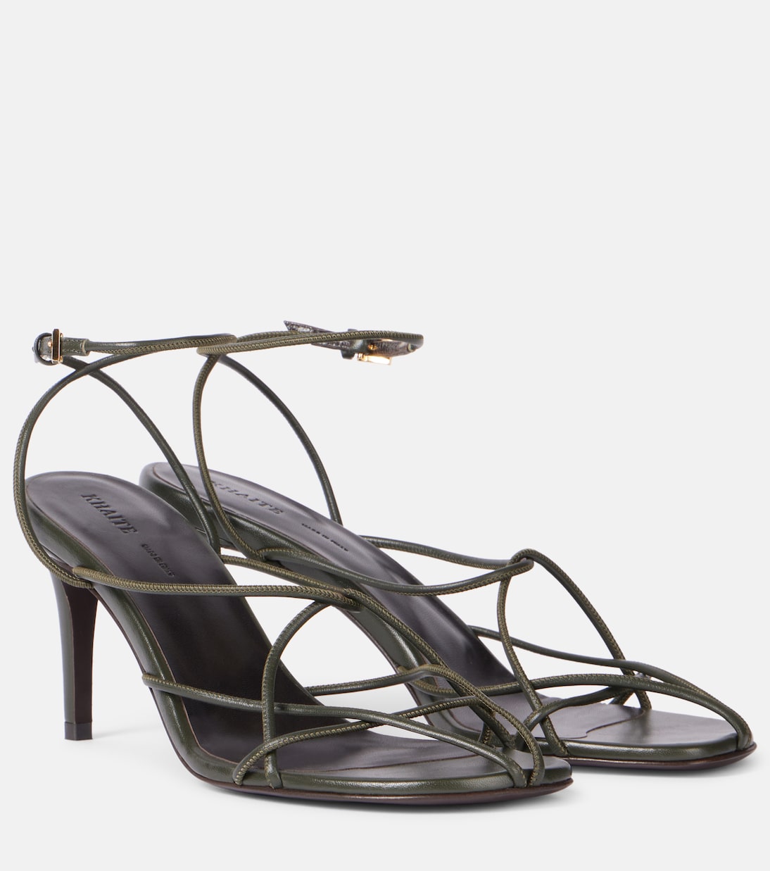 Кожаные сандалии Loulou 75 Khaite, Racing Green