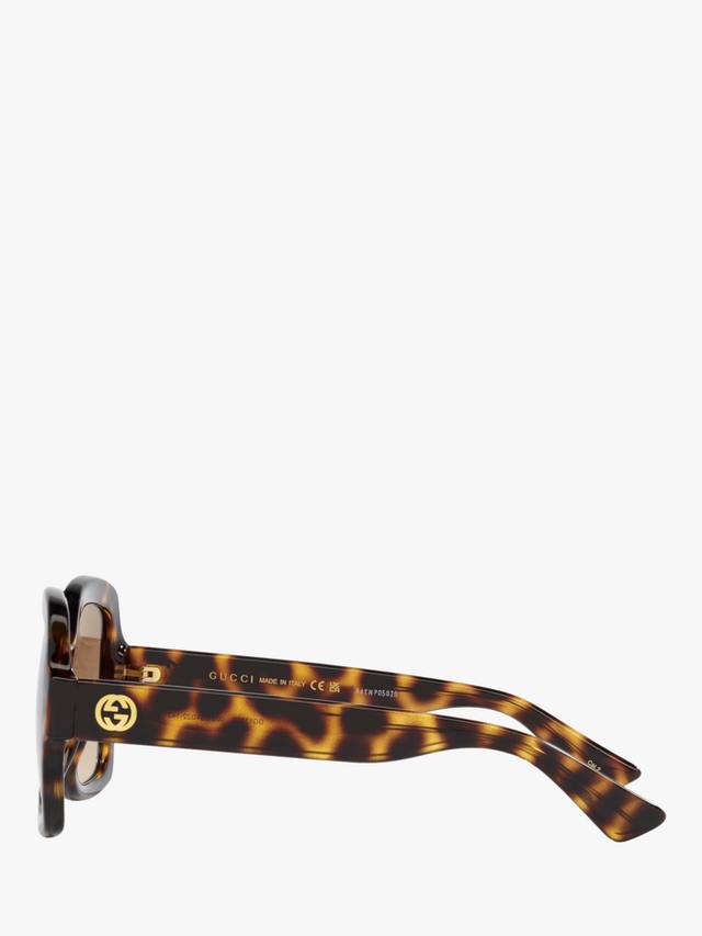 Женские солнцезащитные очки Square GC002057 Gucci, Shiny Tortoise/Brown Gradient — фото 3