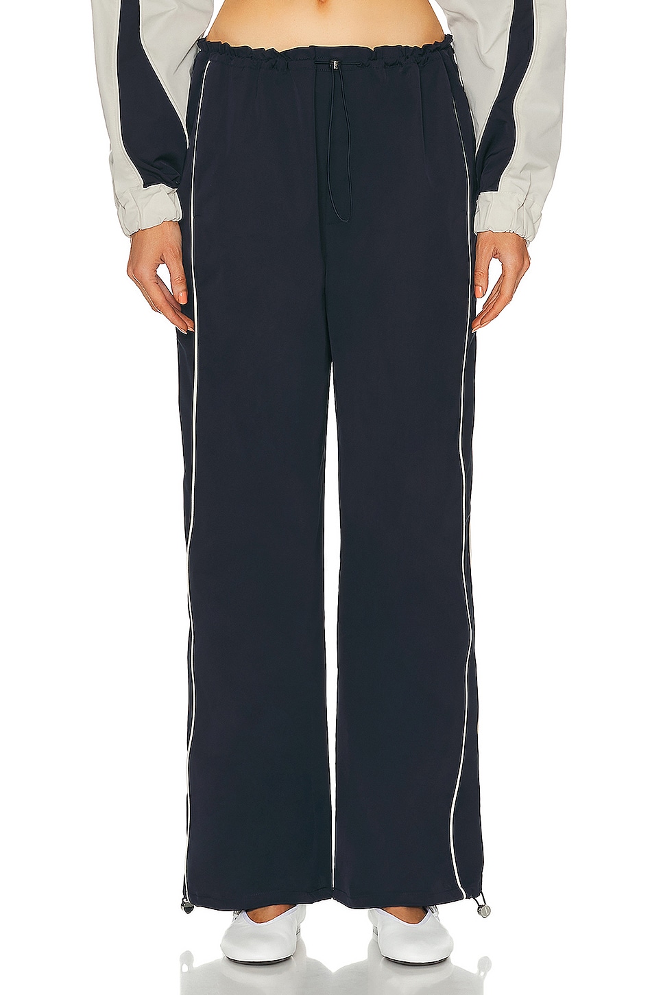 

Широкие брюки с затянутой талией GRLFRND, цвет Navy & Ivory