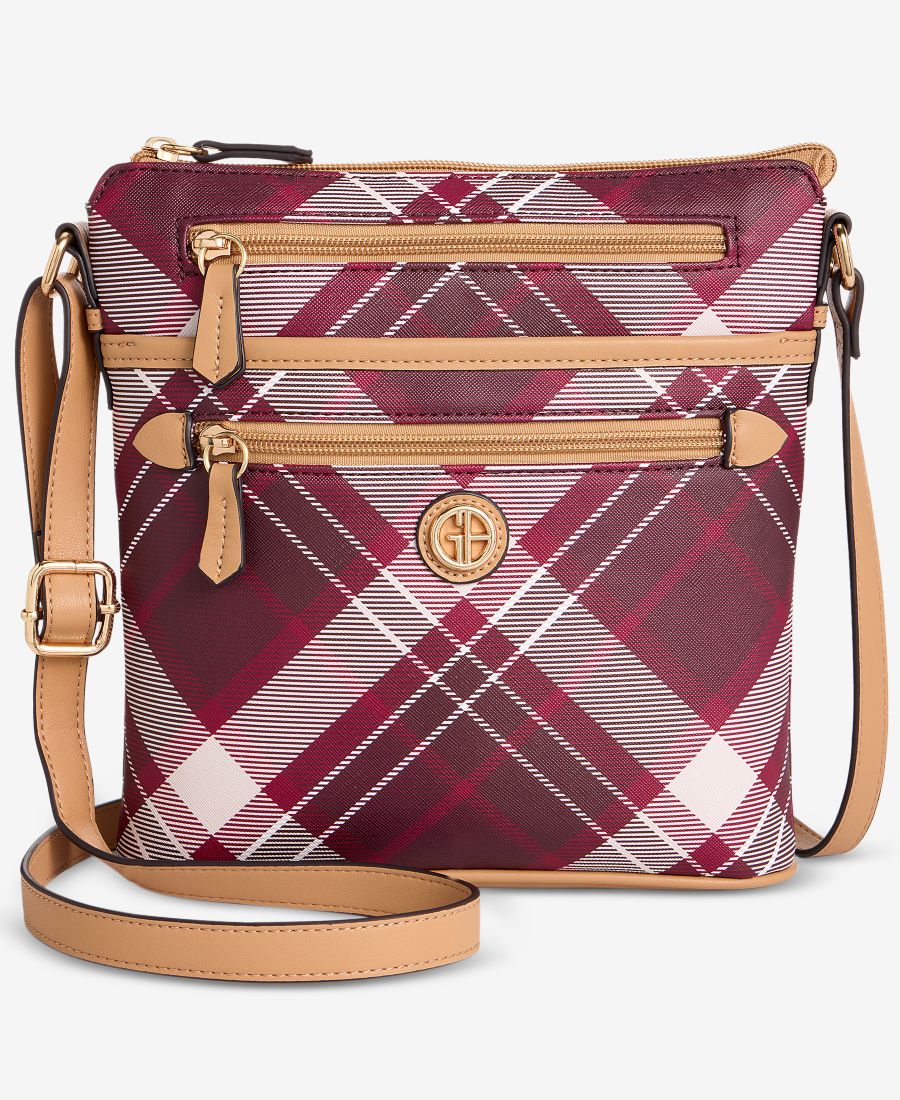 

Сумка через плечо в клетку North South, эксклюзивно от Macy's Giani Bernini, Dark Multi Plaid
