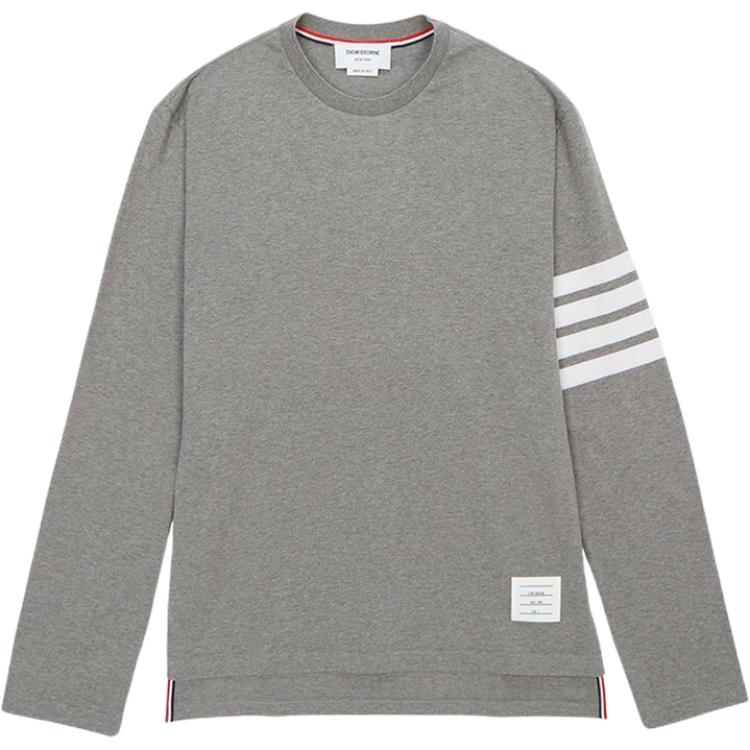 

Футболка с длинным рукавом на 4 полосы THOM BROWNE, серая