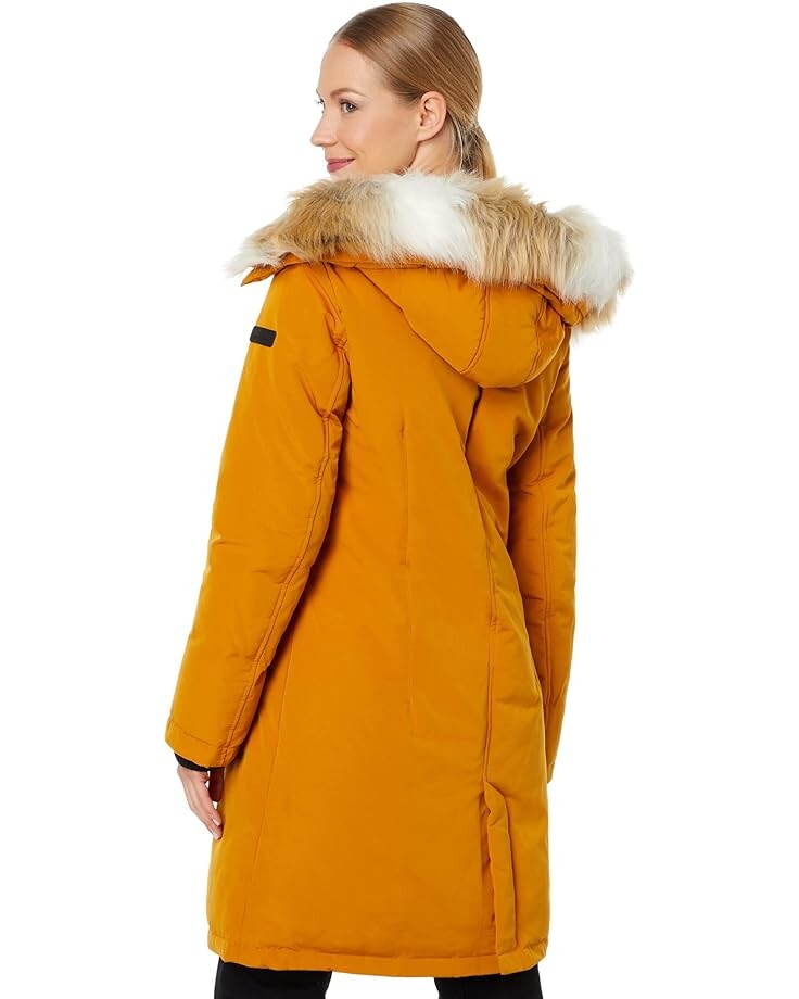

Парка Sam Edelman Faux Fur Hooded Parka, цвет Golden Yellow