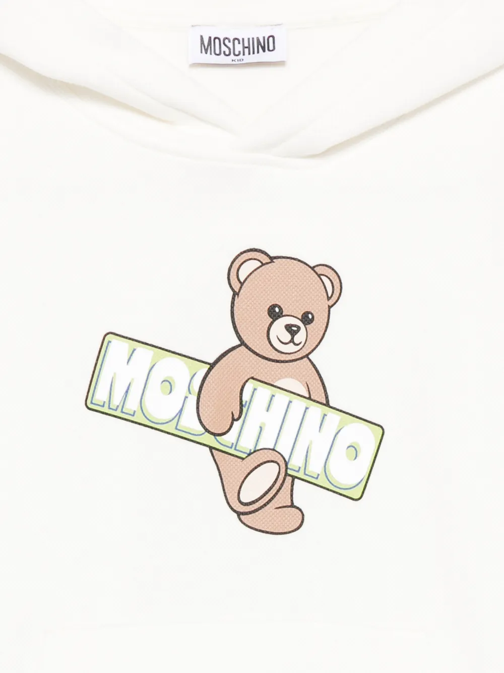 Худи с принтом "Тедди" Moschino Kids, белый — фото 3