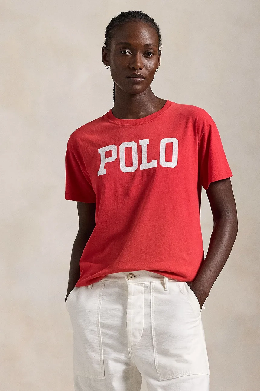 

Хлопковая футболка Polo Ralph Lauren, красный