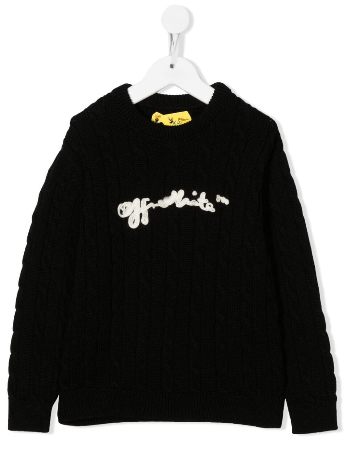 

Off-White Kids джемпер фактурной вязки с вышитым логотипом, черный