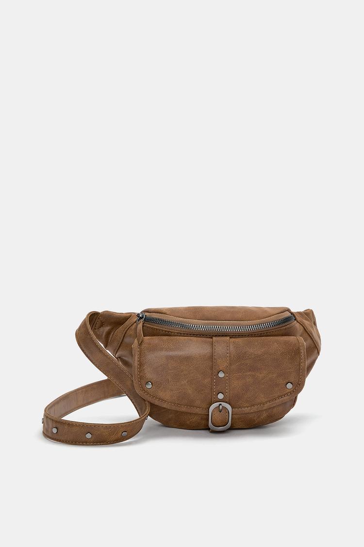 

Сумка на пояс с пряжкой Pull And Bear, коричневый