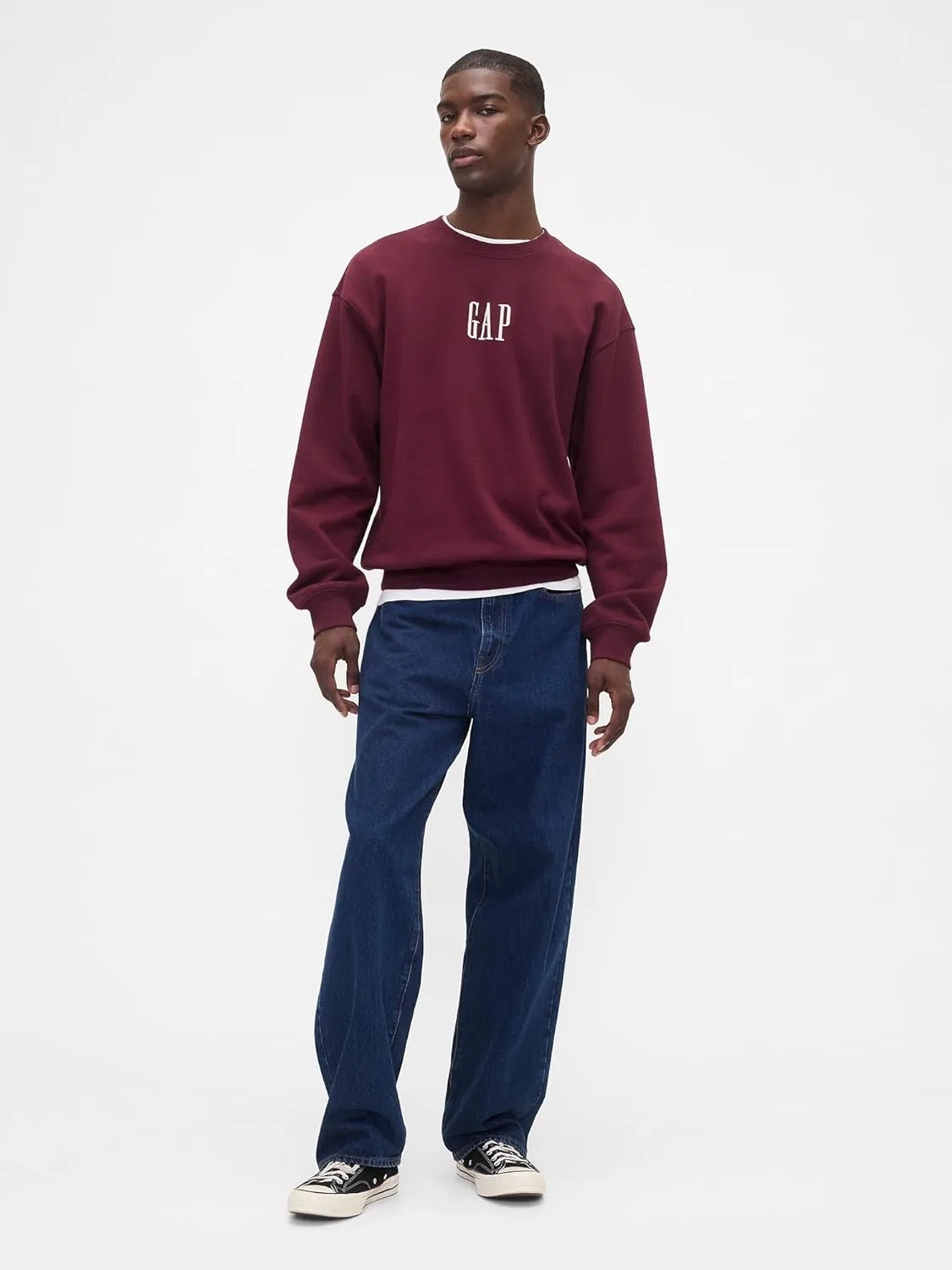 Толстовка GAP Men's Logo Crewneck Fleece, красный — фото 2
