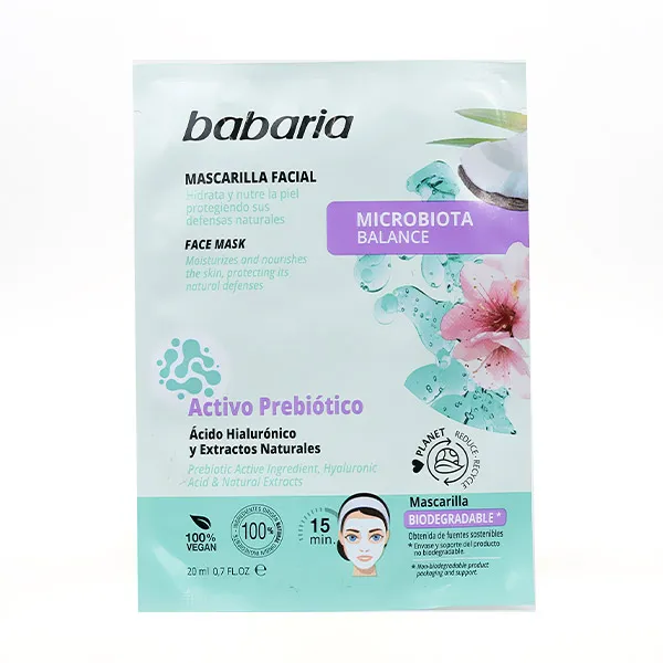 

Питательная маска для лица Mascarilla Microbiotica Balance Babaria, 20 ml