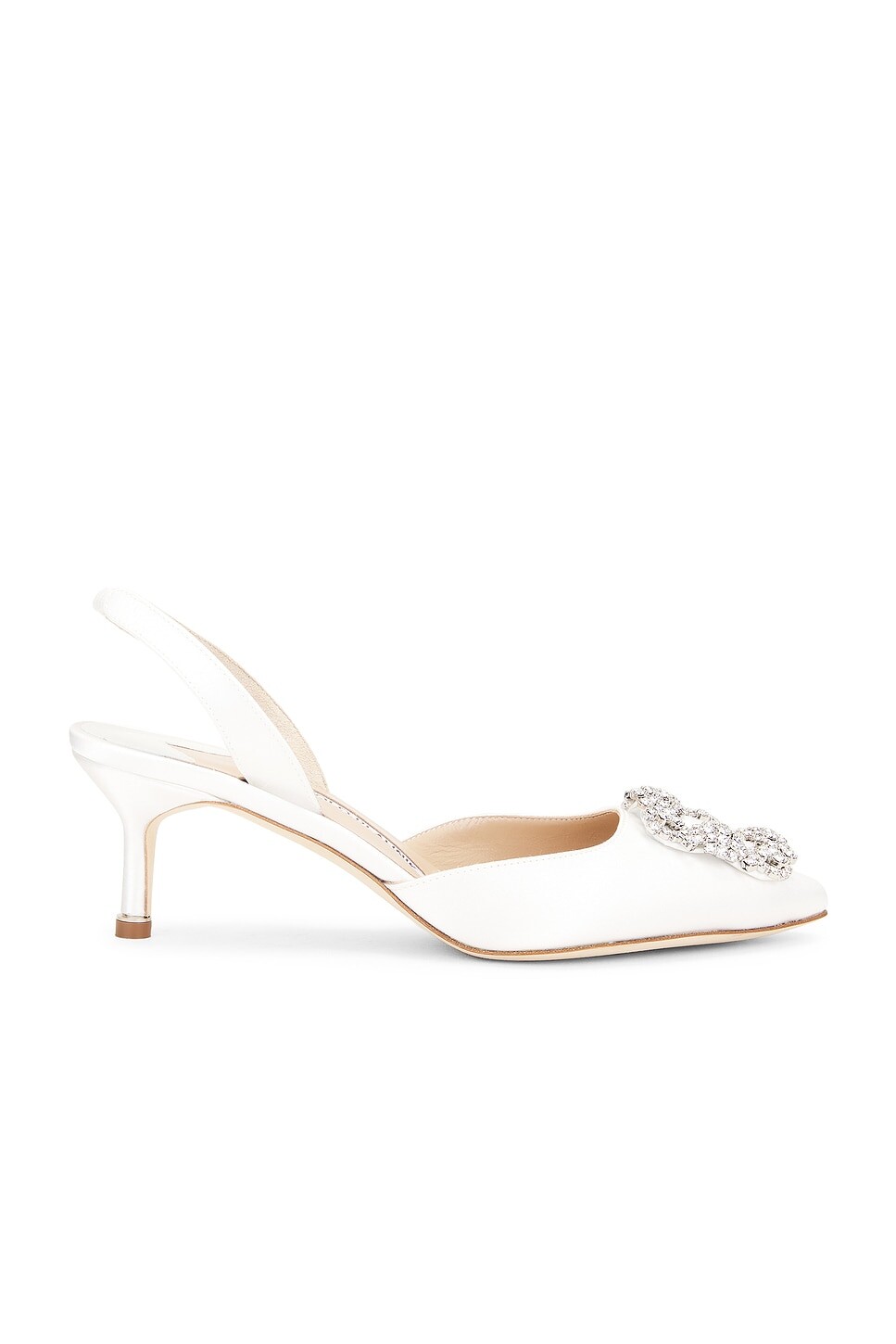 Атласные туфли Hangisli 50 Manolo Blahnik, цвет Medium Cream