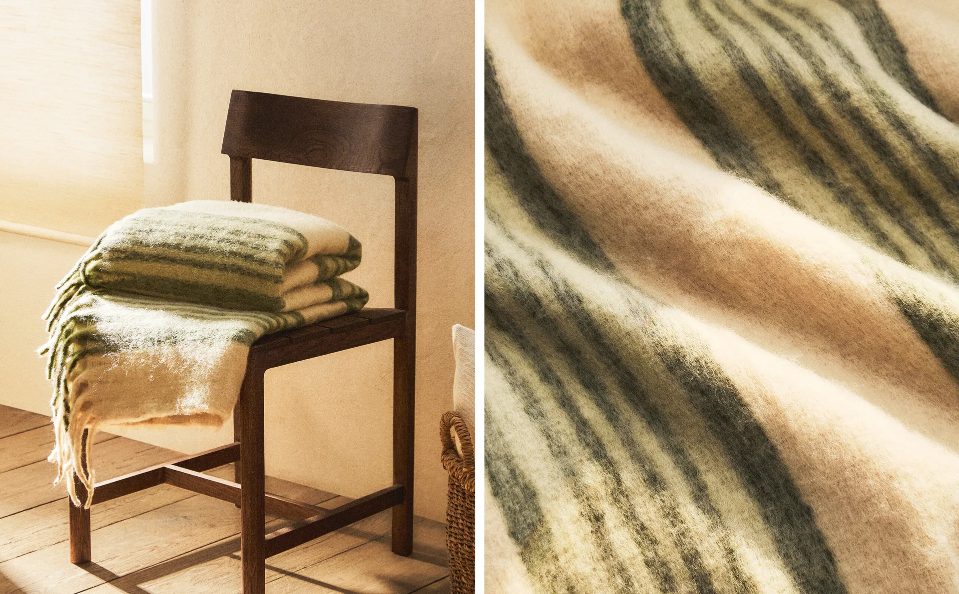

Одеяло с бахромой Zara Home, мультиколор