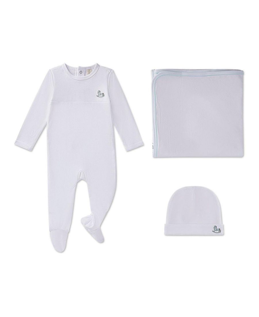 

Детский комбинезон из 3 предметов для девочек "Rocking Pony" из 100% пима-кожи MeMoi, Pearl blue