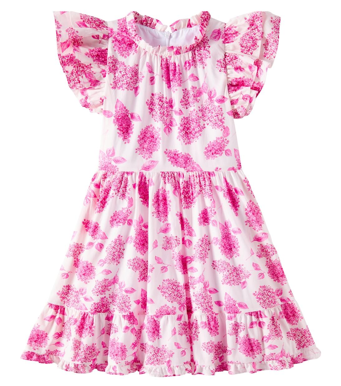 

Платье из хлопка с цветочным принтом и оборками Tartine et Chocolat, Rose Vif