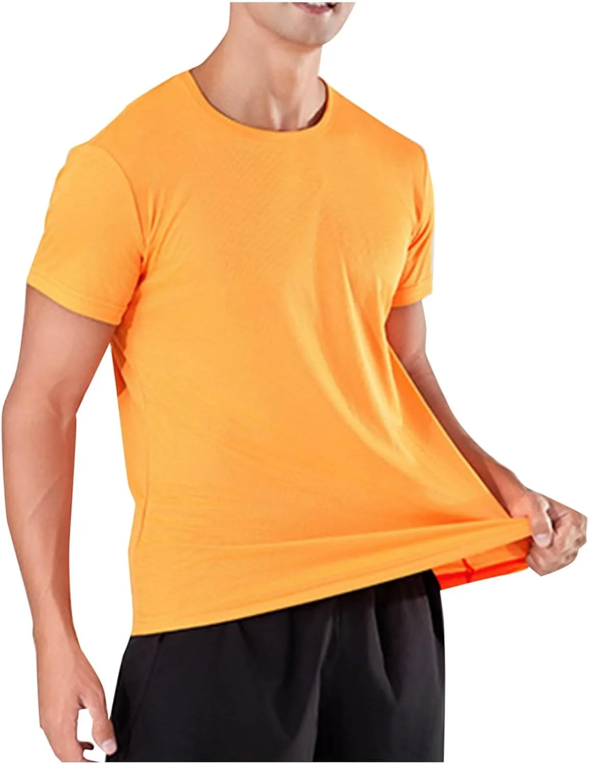 

Мужская футболка для тренировок с коротким рукавом Crewneck, Quick Dry, Breathable FZYLQY