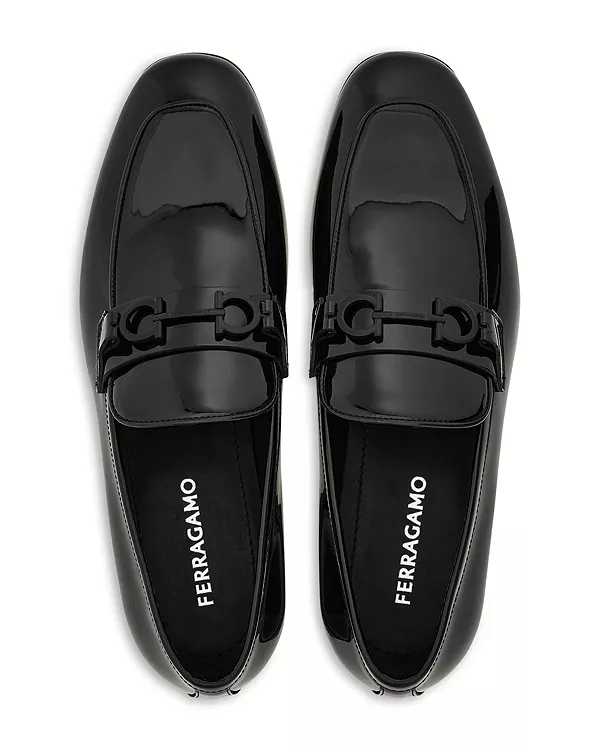 Мужские лакированные лоферы Baltyver Ferragamo, черный — фото 2