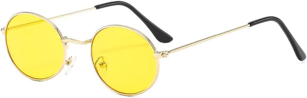 

Винтажные металлические овальные солнцезащитные очки для женщин, для активного отдыха, вождения, рыбалки, для мужчин, роскошные, с защитой от УФ-излучения UV400 TVTBBVV, Gold Yellow