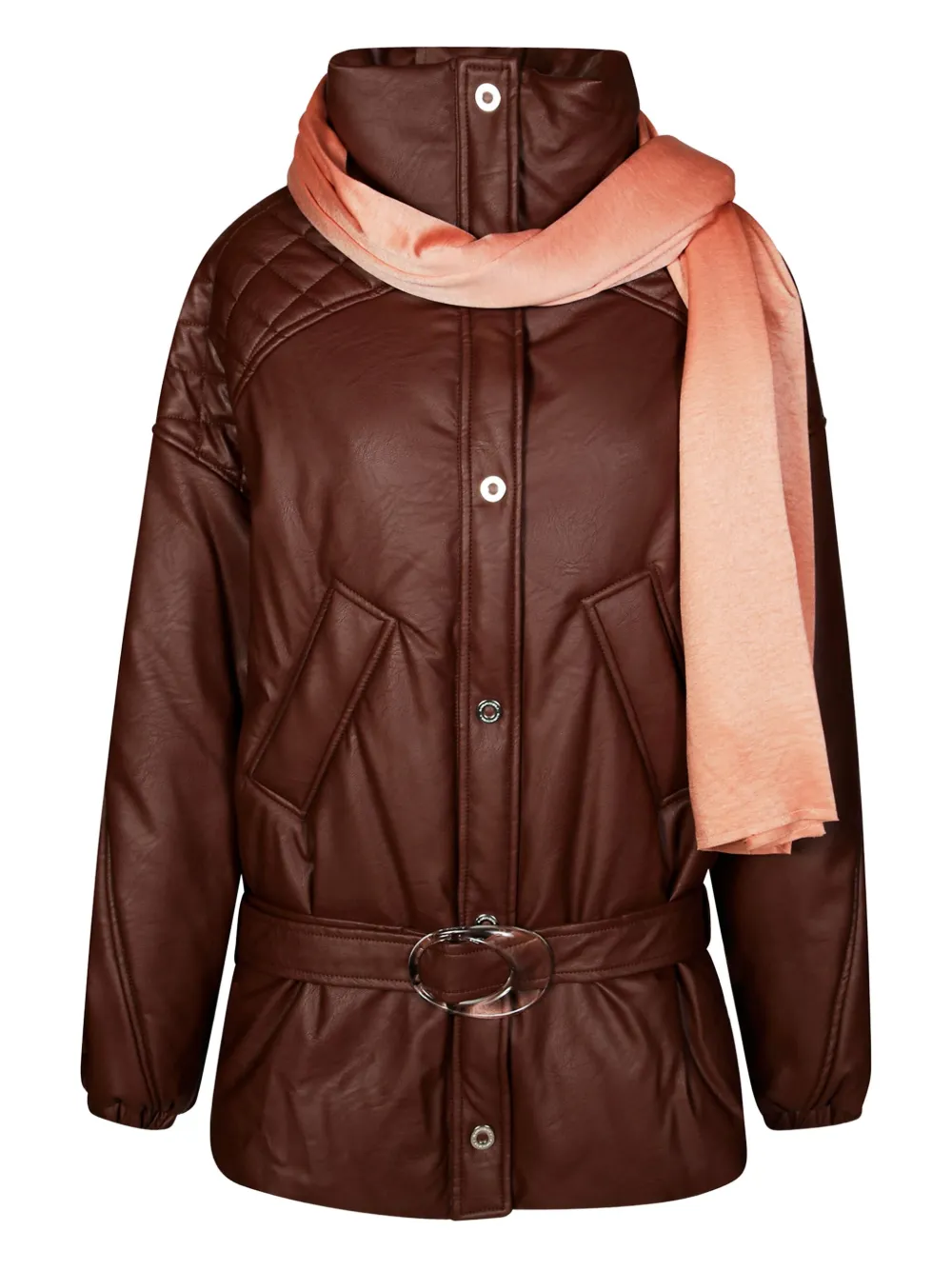 

Стеганое пальто с поясом MARBELL, коричневый