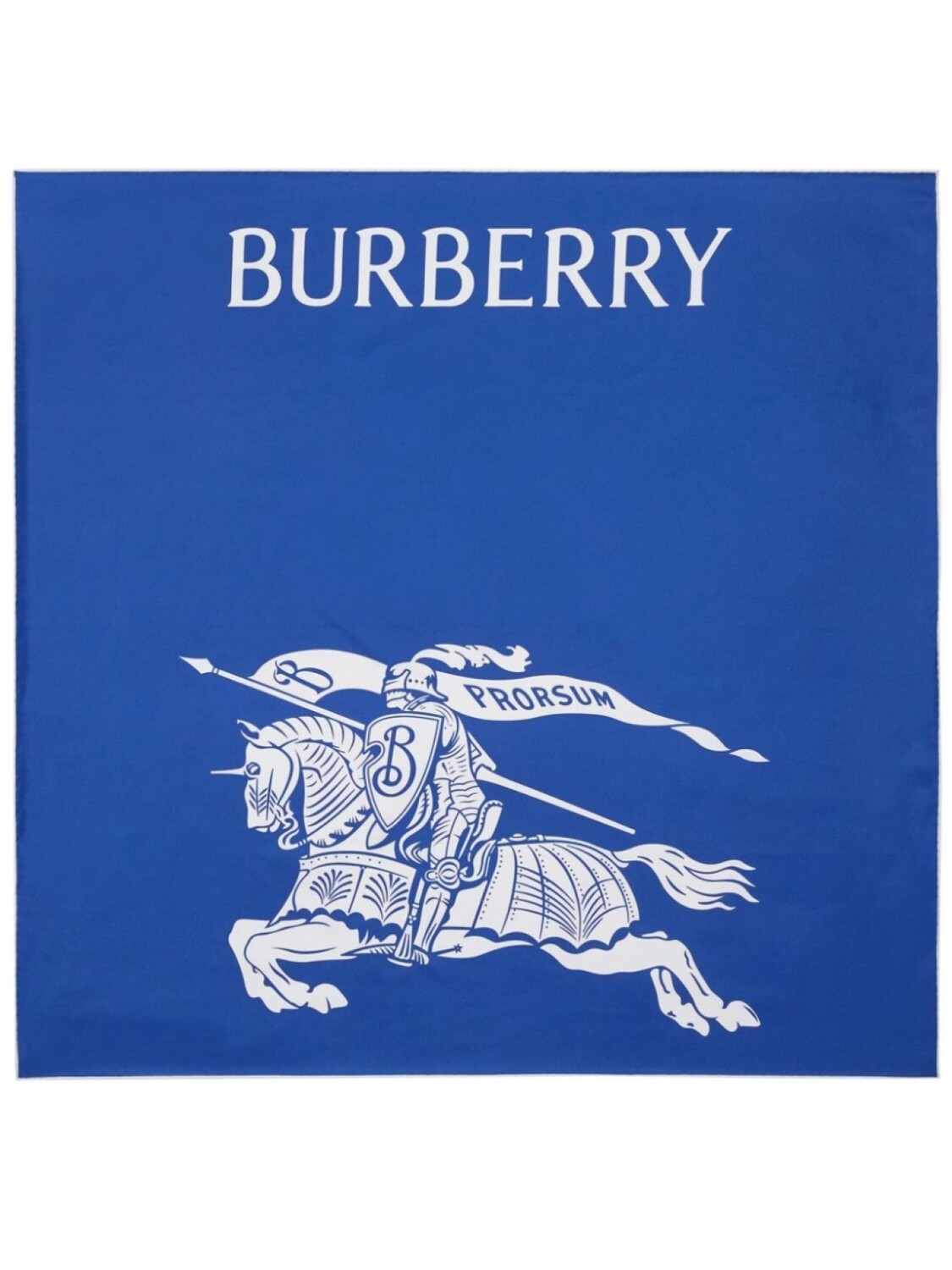 

Шелковый платок с принтом Equestrian Knight Burberry, синий