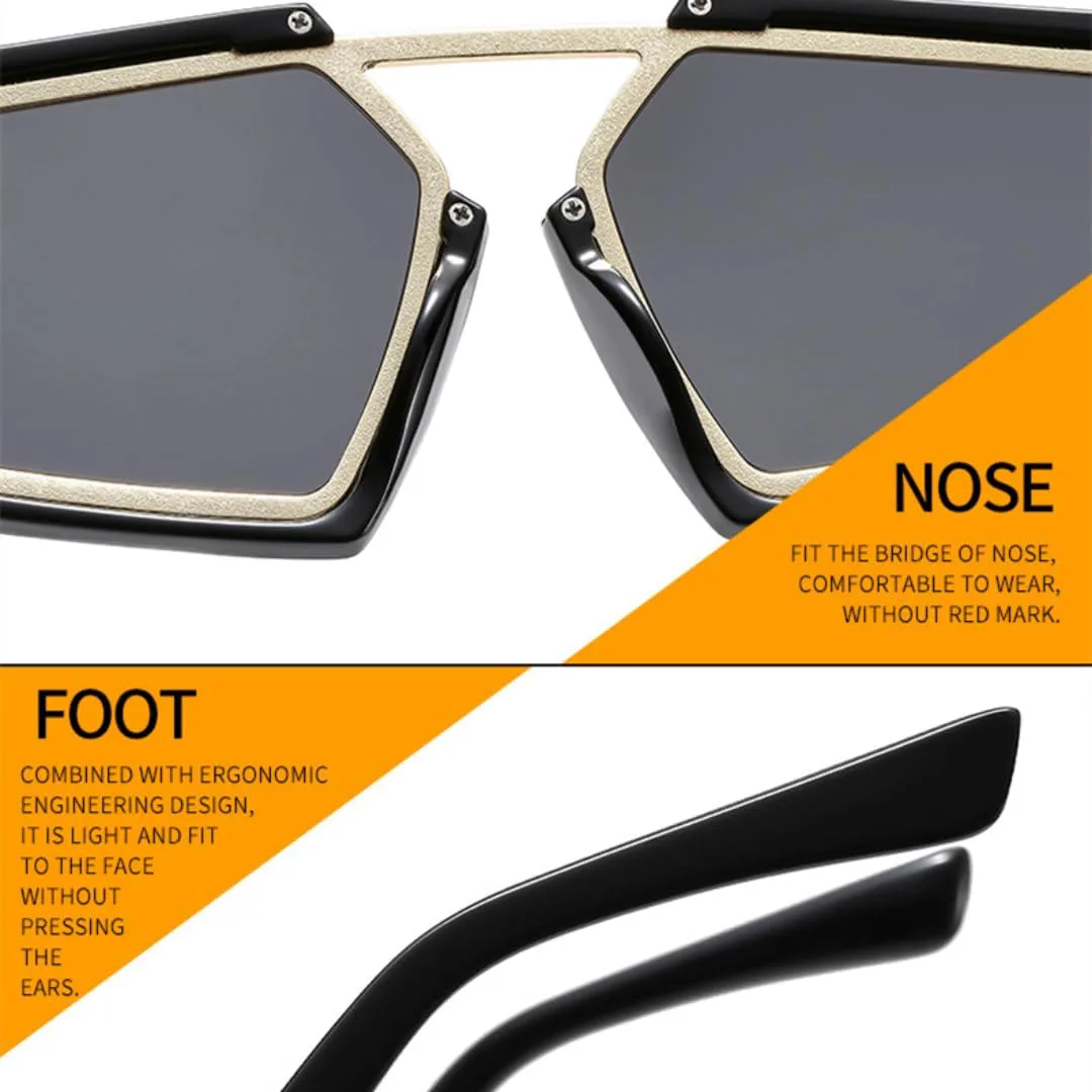 

Большие солнцезащитные очки для женщин в винтажном стиле с зеркальными линзами, мужские солнцезащитные очки с защитой от УФ-излучения UV400 VVTWSSW, Black Silver