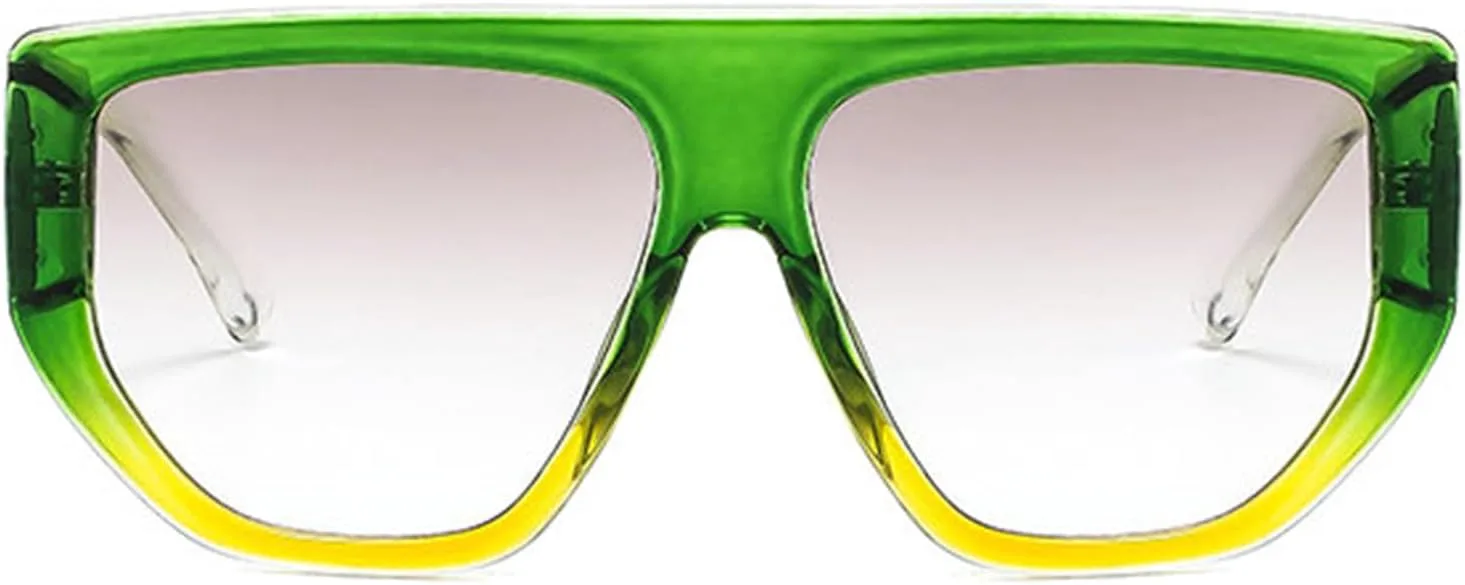 

Willochra Модные солнцезащитные очки-пилот для женщин, толстые, с плоской верхней частью, стильные, квадратные, винтажные, с защитой от УФ-излучения UV400, C5