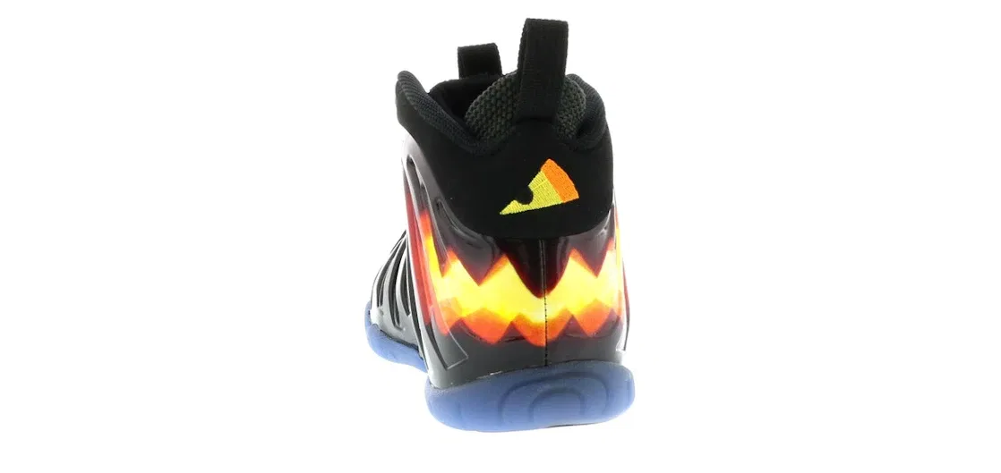 Детские кроссовки Lifestyle без шнурков Nike Air Foamposite One, Black/Orange Blaze-White — фото 4