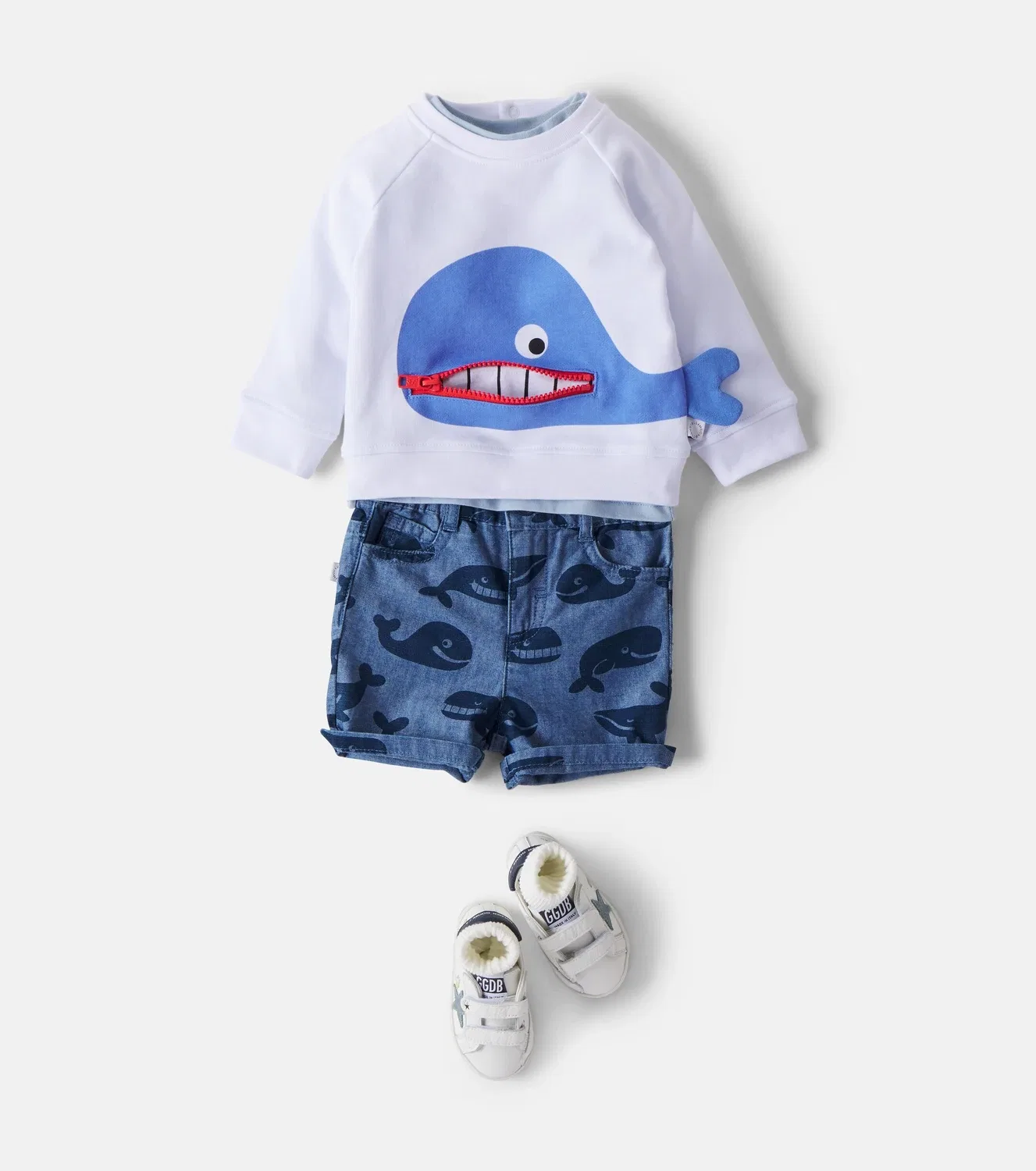 Детская толстовка из хлопкового трикотажа с принтом Stella Mccartney Kids, белый — фото 2