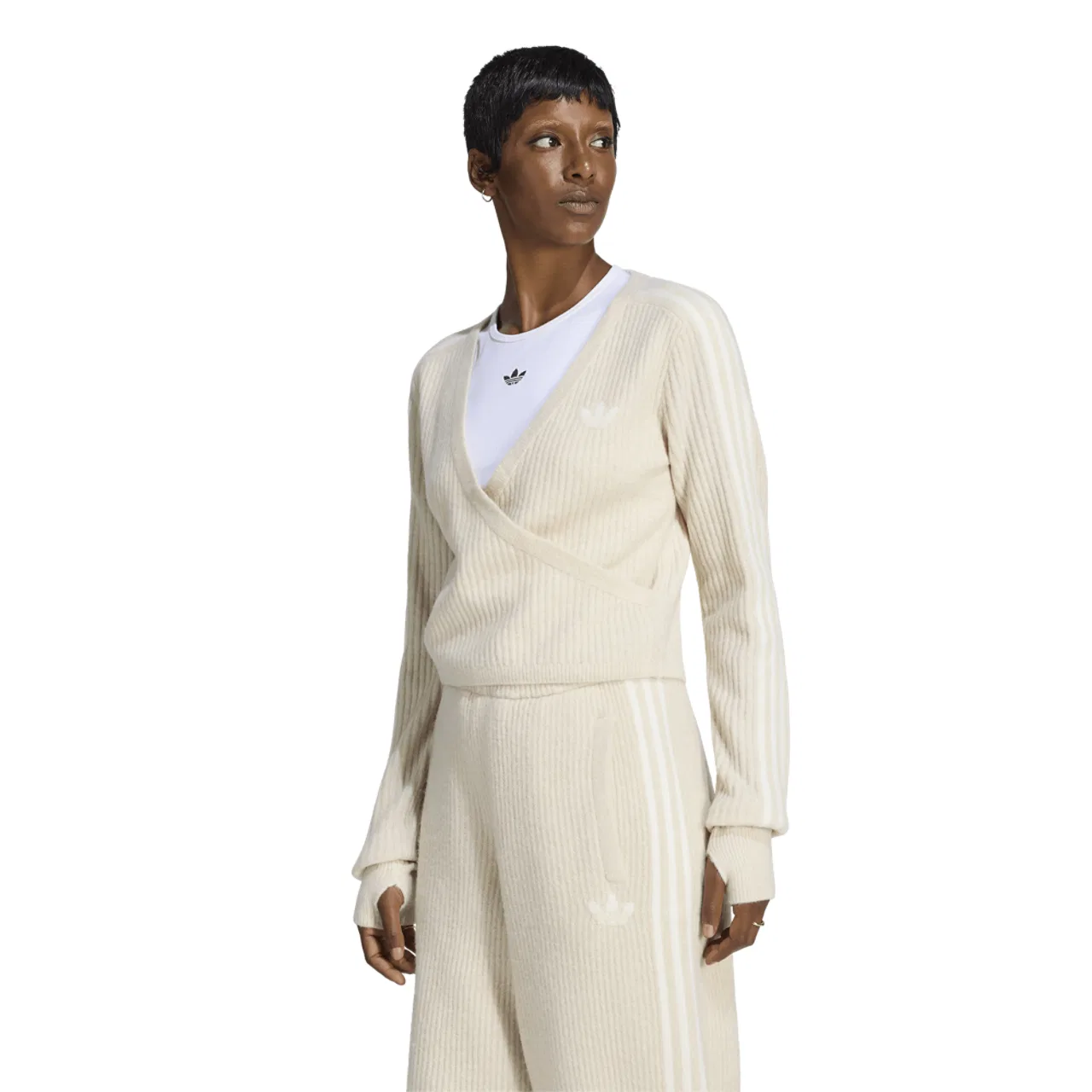 Женский вязаный кардиган с запахом Adiluna Wrap Around Cardigan Adidas, Clear Brown