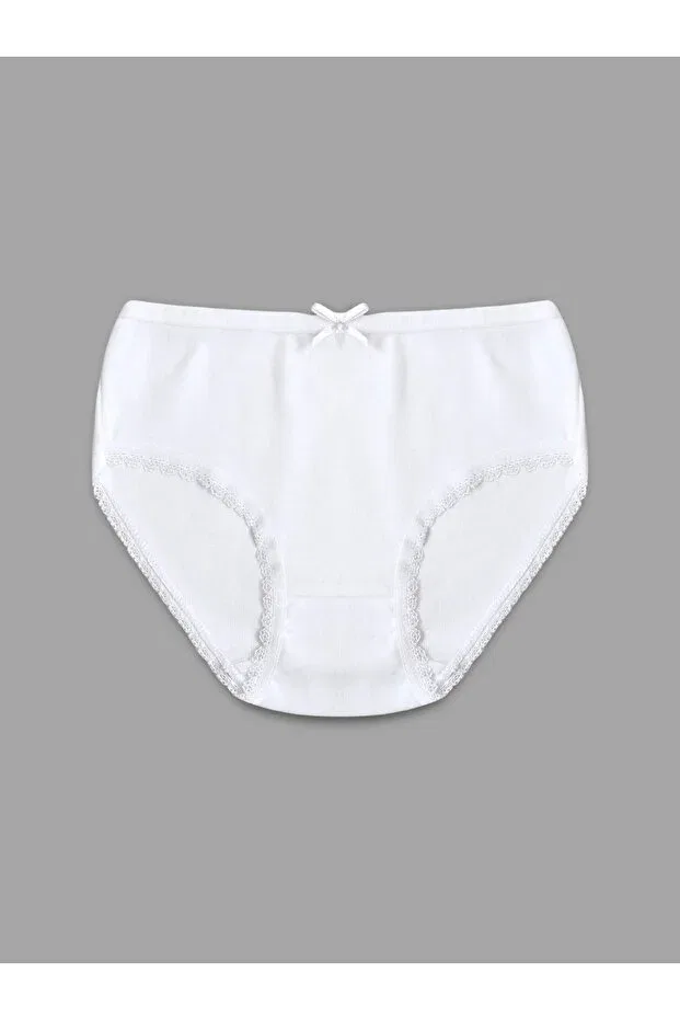 Детские трусы для девочек хлопковые набор 6 штук Panfilia, White-White — фото 2
