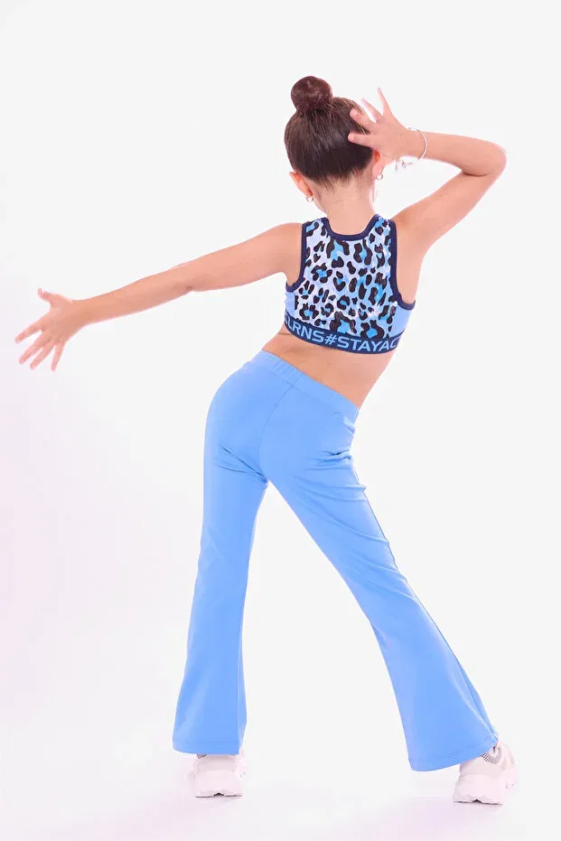 Детские леггинсы для девочек с принтом Swish Spanish Colorinas, Blue — фото 4