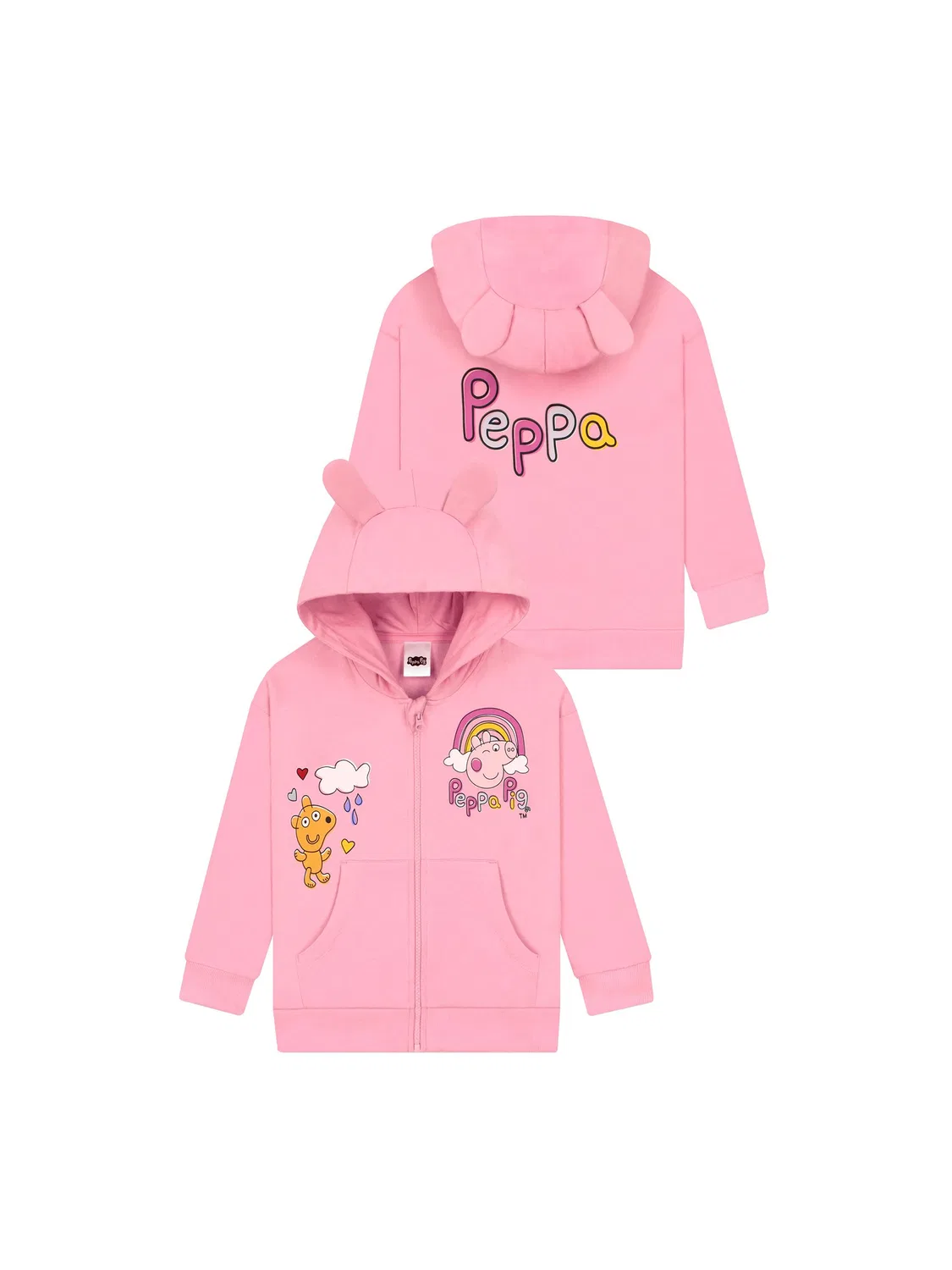 Толстовка на молнии Peppa Pig с 3D ушками Character, розовый
