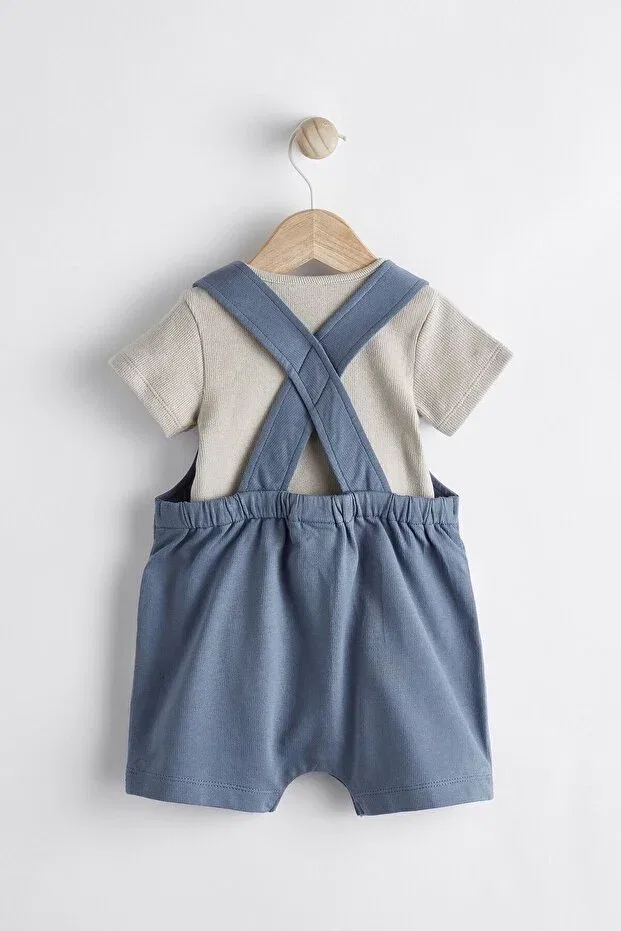 Детский комбинезон хлопковый комплект из 2 предметов Next Baby, Blue — фото 2