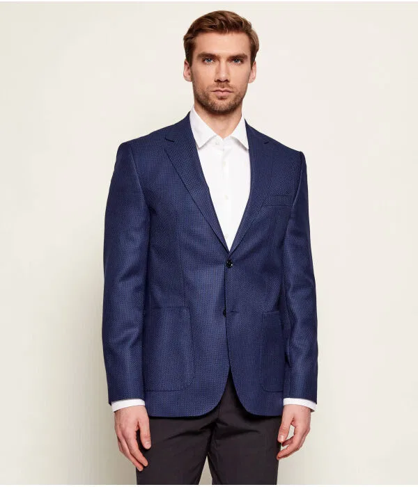 Мужской пиджак из шерсти H-Janson-FL-261 BOSS, Blu Marino