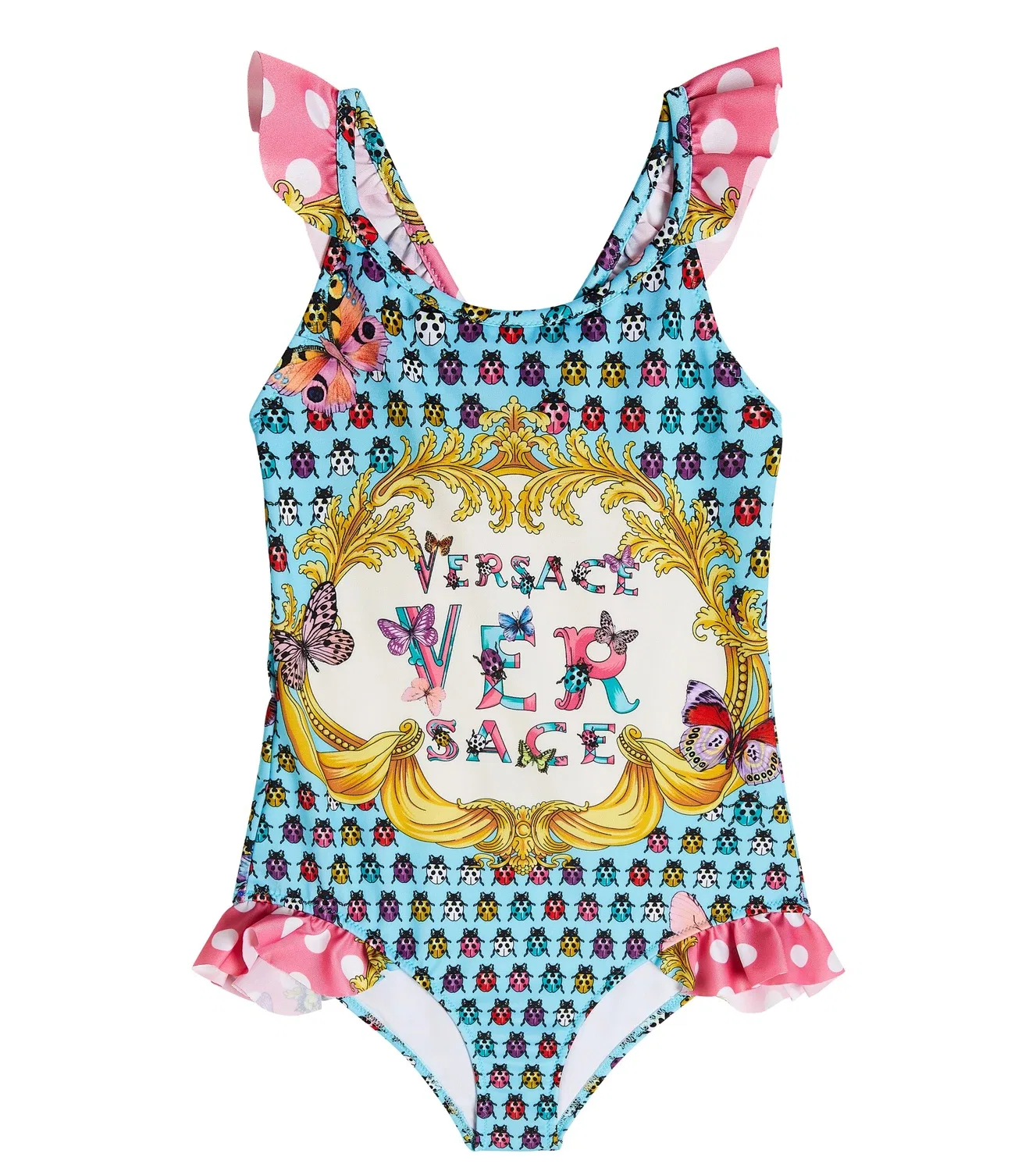 Раздельный купальник с принтом логотипа Versace Kids, черный