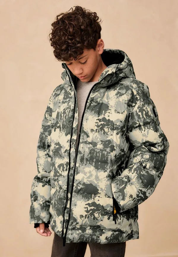 Зимнее пальто стандартного кроя, устойчивое к дождю. Next, Green Camoflauge — фото 4