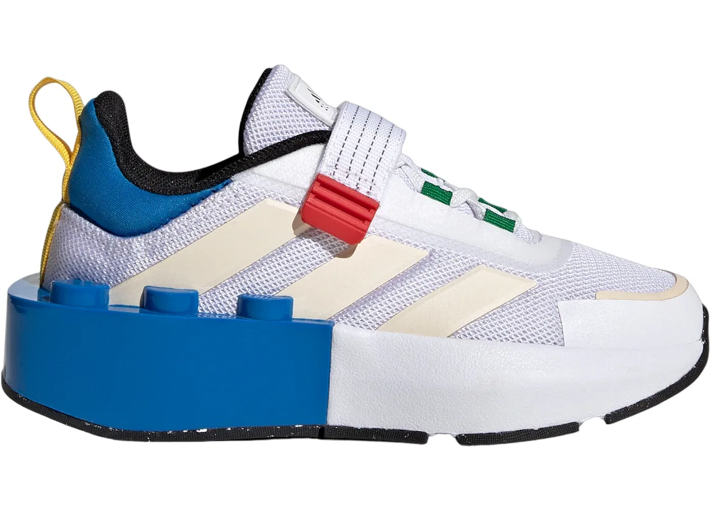 Детские кроссовки с ремешком Adidas Tech RNR Strap LEGO Cloud White Wonder White Shock Blue (GS), Cloud White/Wonder White/Shock Blue