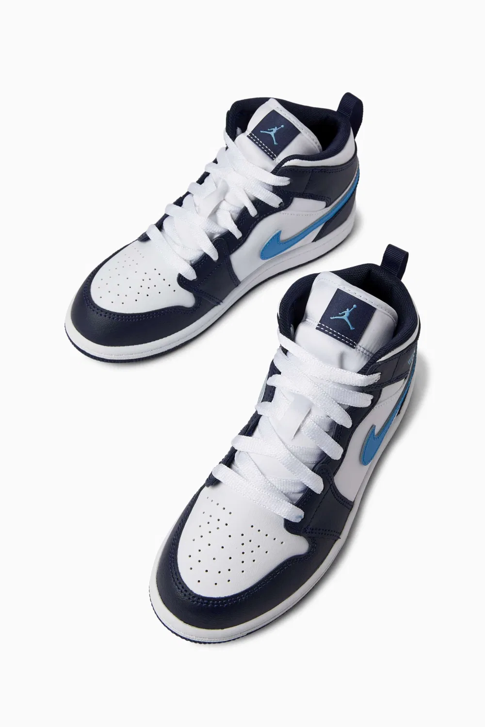Кроссовки кожаные Air Jordan 1 Mid-top Jordan, синий — фото 2