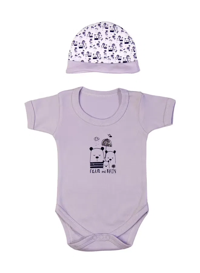 Комплект детский из хлопка 5 предметов Rain Babies Basic, лавандовый — фото 4
