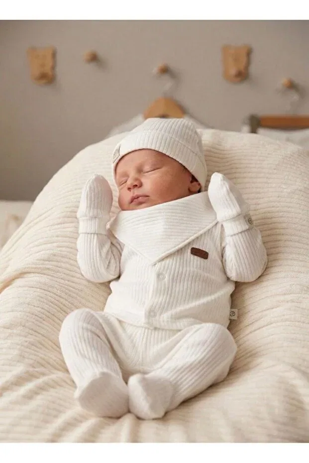 Детский комплект для новорожденных хлопковый Babytex, White