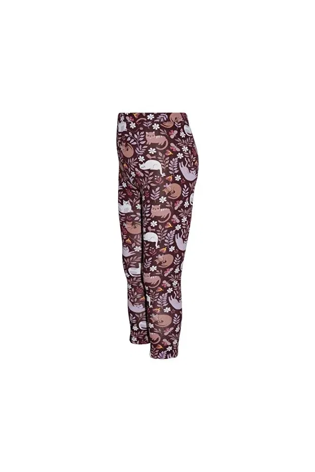 Детские леггинсы для девочек с принтом Lazy cat girl's patterned tights Lovetti, Patterned — фото 3