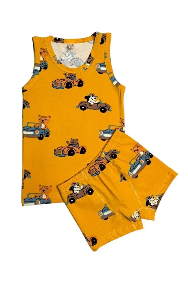 Детский комплект нижнего белья для мальчиков хлопковый Car Cat Dog Elmas Kids, Orange