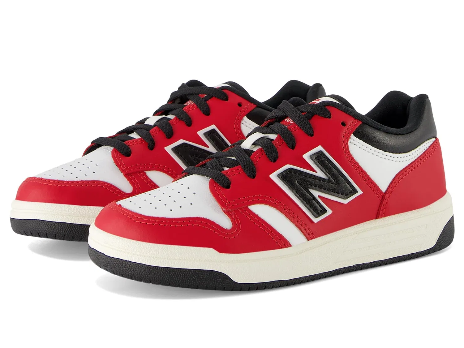 Детские кроссовки для мальчиков кожаные 480 V1 Lace-up Sneaker New Balance, Red White