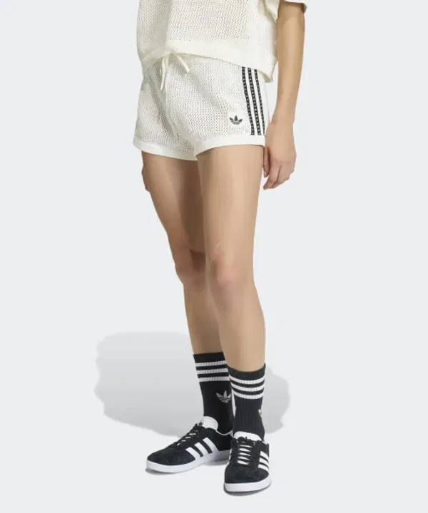Шорты вязаные короткие, - Adidas, белый