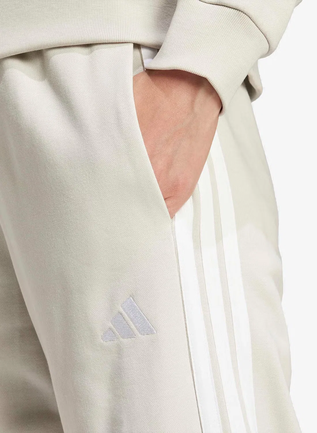 Джоггеры с открытым низом из футера 3-Stripes Adidas, белый — фото 3