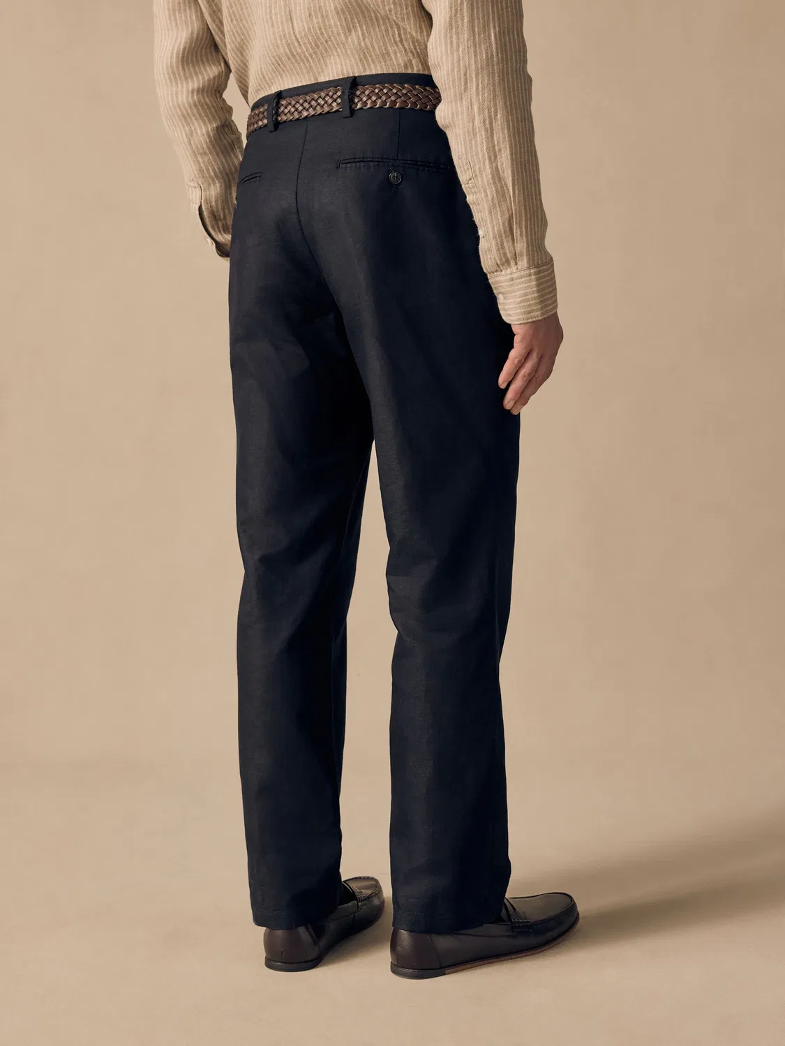 Брюки из льна и хлопка Regular Fit Next, черные — фото 3