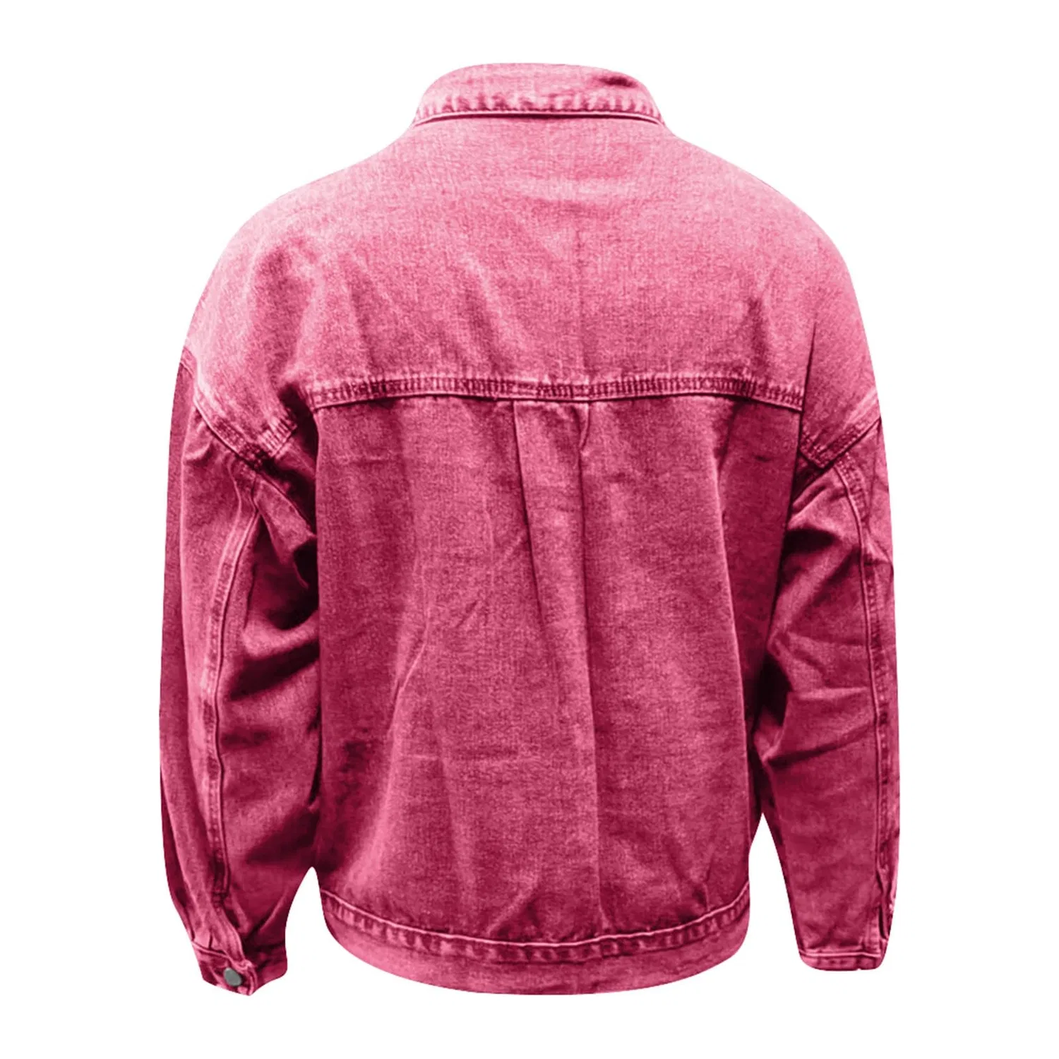 Женская джинсовая куртка с классической посадкой, модель Giacche in denim elasticizzato, rosa — фото 4