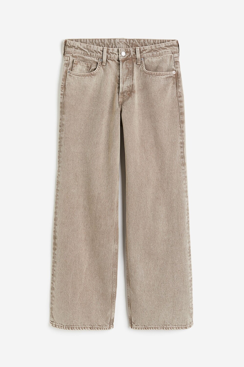 

Джинсы H&M Baggy Wide Low, бежевый